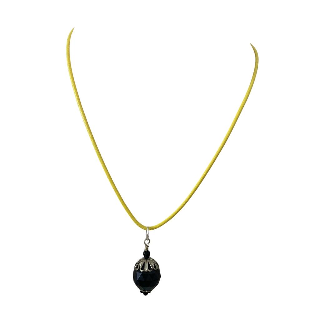 black dome pendant necklace